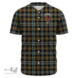 Scottish Farquharson Weathered Clan Tartan Baseball Jersey - Crest Classic Scottish Plaid Tartan Plaid