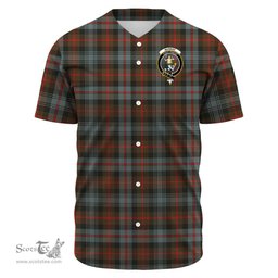 Scottish Murray of Atholl Weathered Clan Tartan Baseball Jersey - Crest Classic Scottish Plaid Tartan Plaid