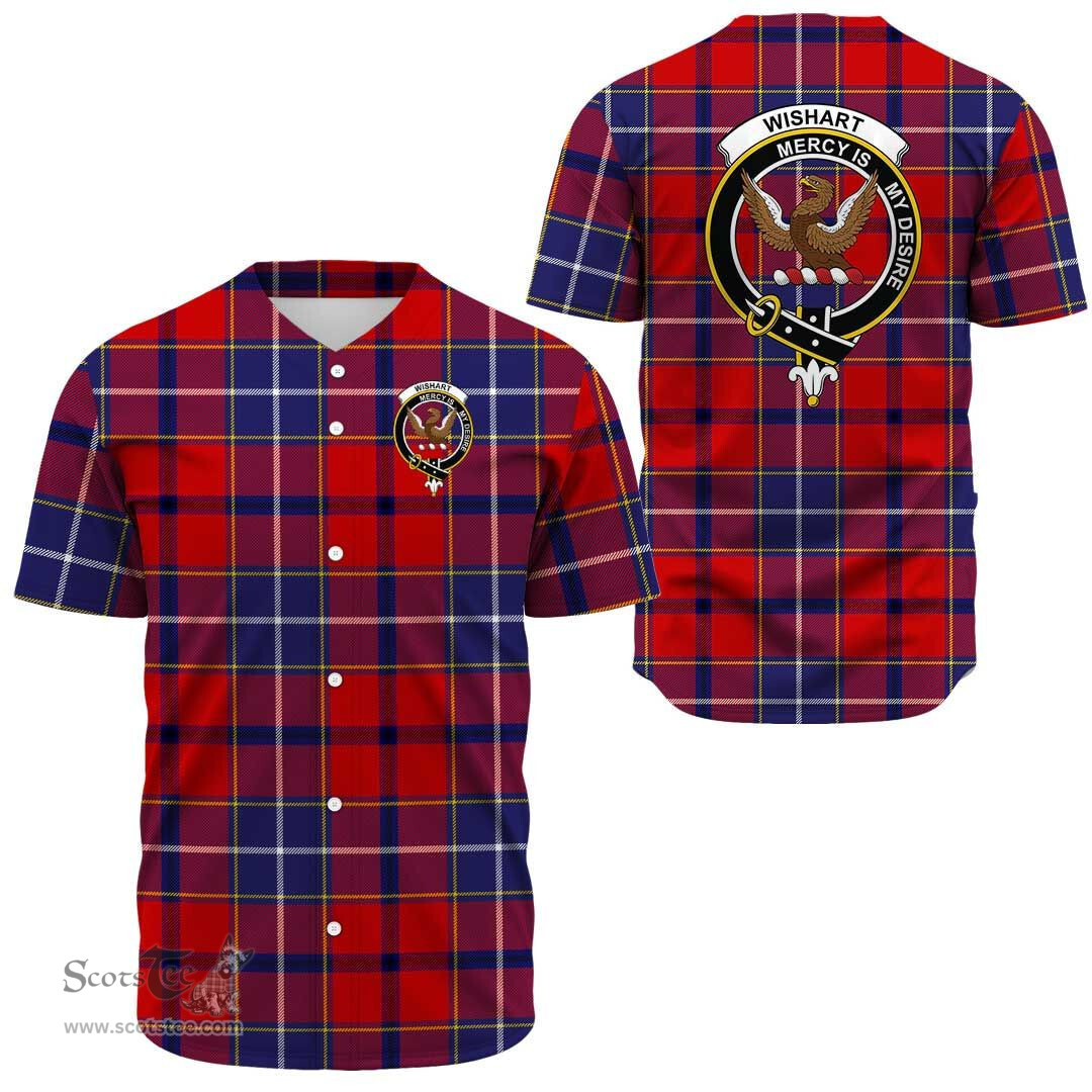 Scottish Wishart Dress Clan Tartan Baseball Jersey - Crest Classic Scottish Plaid Tartan Plaid