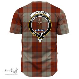 Scottish Davidson Dress Dancers Clan Tartan Baseball Jersey - Crest Classic Scottish Plaid Tartan Plaid