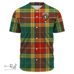 Scottish Buchanan Old Sett Clan Tartan Baseball Jersey - Crest Classic Scottish Plaid Tartan Plaid