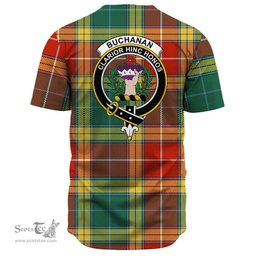 Scottish Buchanan Old Sett Clan Tartan Baseball Jersey - Crest Classic Scottish Plaid Tartan Plaid
