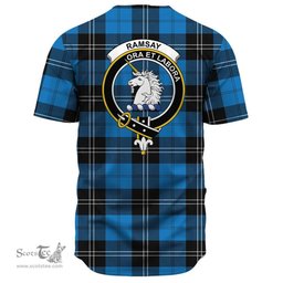 Scottish Ramsay Blue Ancient Clan Tartan Baseball Jersey - Crest Classic Scottish Plaid Tartan Plaid