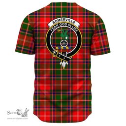 Scottish Somerville Modern Clan Tartan Baseball Jersey - Crest Classic Scottish Plaid Tartan Plaid