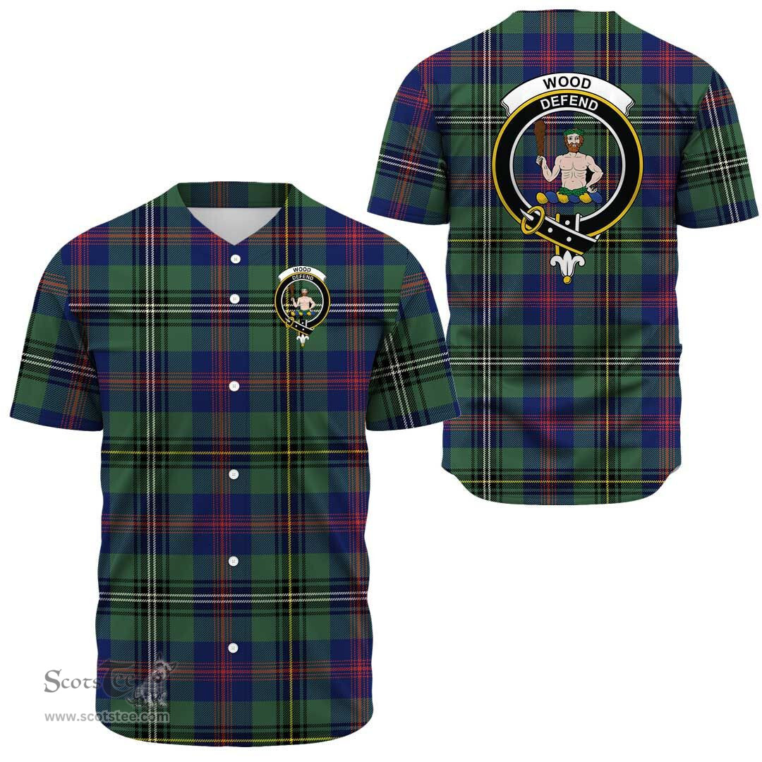 Scottish Wood Modern Clan Tartan Baseball Jersey - Crest Classic Scottish Plaid Tartan Plaid