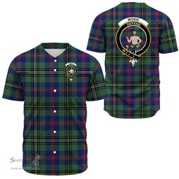 Scottish Wood Modern Clan Tartan Baseball Jersey - Crest Classic Scottish Plaid Tartan Plaid