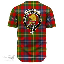 Scottish Forrester Clan Tartan Baseball Jersey - Crest Classic Scottish Plaid Tartan Plaid