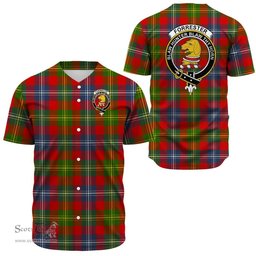 Scottish Forrester Clan Tartan Baseball Jersey - Crest Classic Scottish Plaid Tartan Plaid