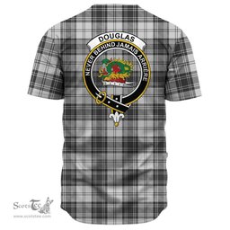 Scottish Douglas Grey Modern Clan Tartan Baseball Jersey - Crest Classic Scottish Plaid Tartan Plaid