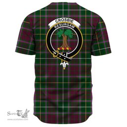 Scottish Crosbie Clan Tartan Baseball Jersey - Crest Classic Scottish Plaid Tartan Plaid