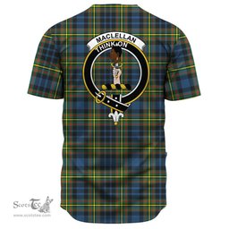 Scottish MacLellan Ancient Clan Tartan Baseball Jersey - Crest Classic Scottish Plaid Tartan Plaid