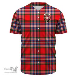 Scottish MacFarlane Modern Clan Tartan Baseball Jersey - Crest Classic Scottish Plaid Tartan Plaid