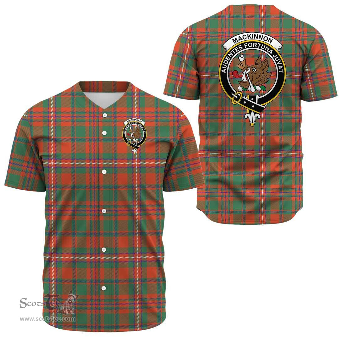 Scottish MacKinnon Ancient Clan Tartan Baseball Jersey - Crest Classic Scottish Plaid Tartan Plaid