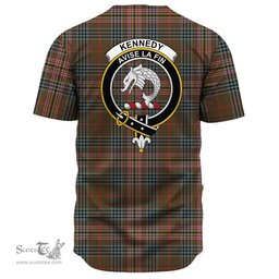 Scottish Kennedy Weathered Clan Tartan Baseball Jersey - Crest Classic Scottish Plaid Tartan Plaid