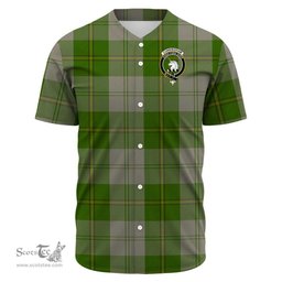 Scottish Cunningham Dress Green Dancers Clan Tartan Baseball Jersey - Crest Classic Scottish Plaid Tartan Plaid