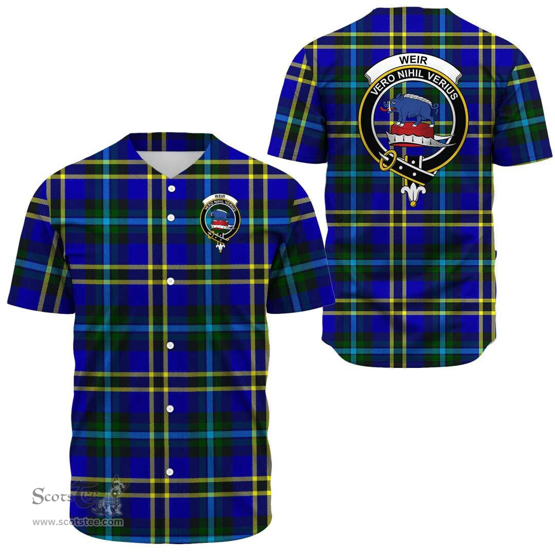 Scottish Weir Modern Clan Tartan Baseball Jersey - Crest Classic Scottish Plaid Tartan Plaid