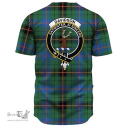 Scottish Davidson Ancient Clan Tartan Baseball Jersey - Crest Classic Scottish Plaid Tartan Plaid