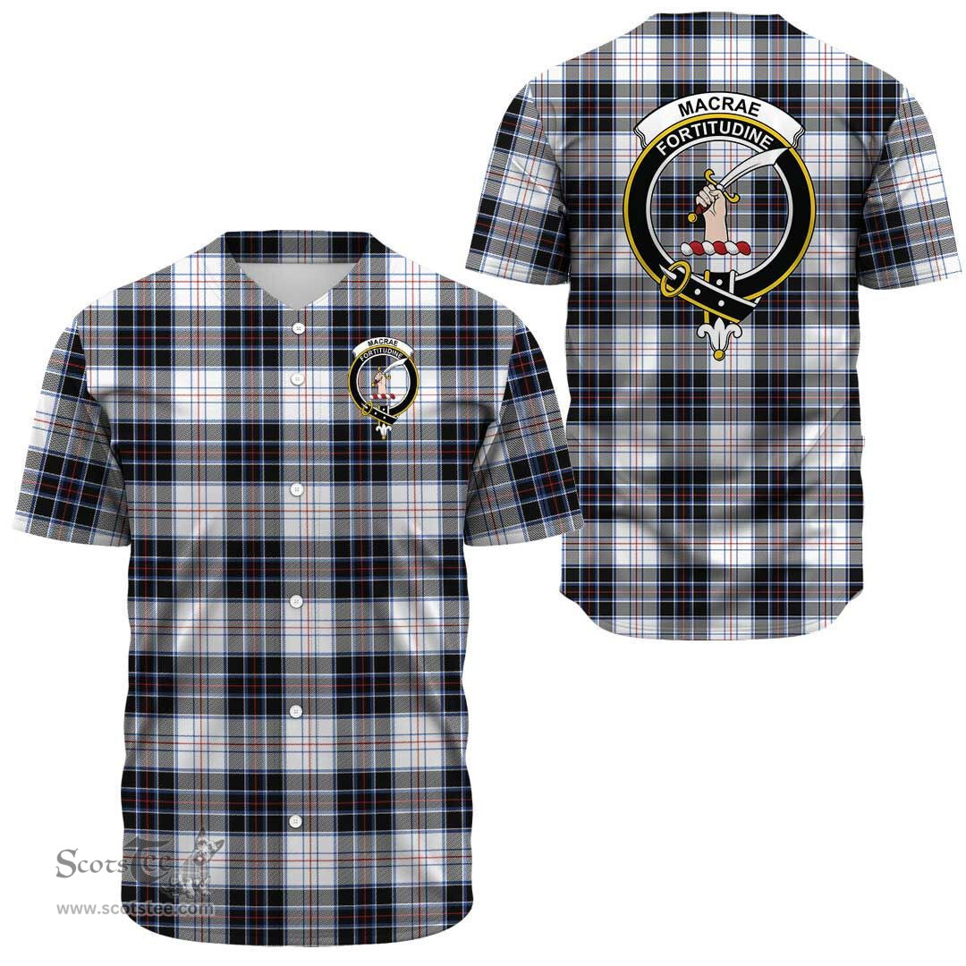 Scottish MacRae Dress Modern Clan Tartan Baseball Jersey - Crest Classic Scottish Plaid Tartan Plaid
