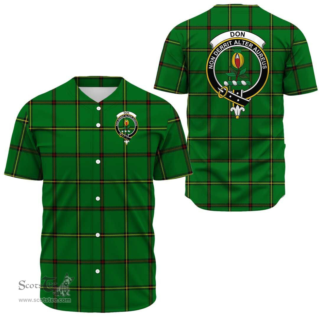 Scottish Don (Tribe of Mar) Clan Tartan Baseball Jersey - Crest Classic Scottish Plaid Tartan Plaid