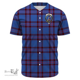 Scottish Elliot Modern Clan Tartan Baseball Jersey - Crest Classic Scottish Plaid Tartan Plaid