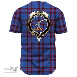 Scottish Elliot Modern Clan Tartan Baseball Jersey - Crest Classic Scottish Plaid Tartan Plaid