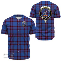 Scottish Elliot Modern Clan Tartan Baseball Jersey - Crest Classic Scottish Plaid Tartan Plaid