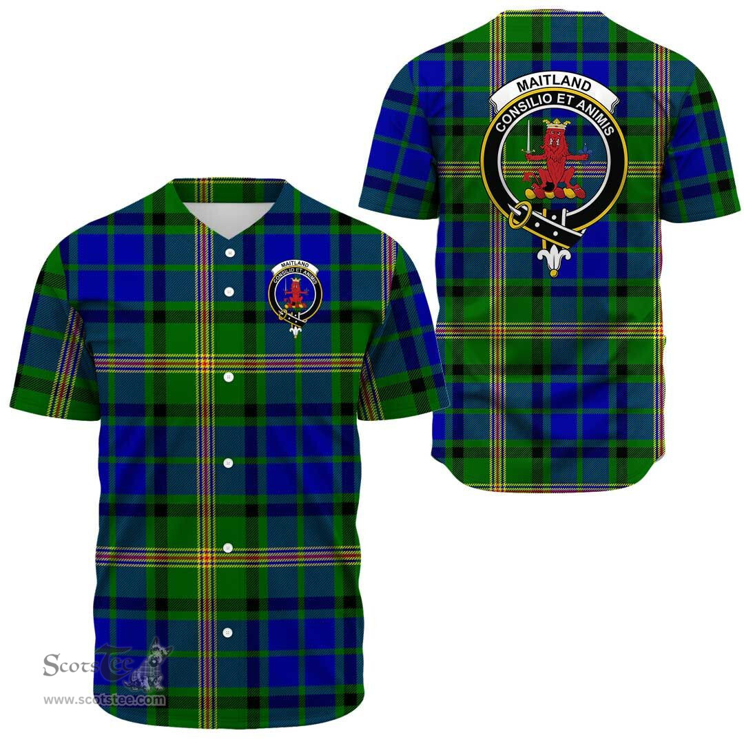 Scottish Maitland Clan Tartan Baseball Jersey - Crest Classic Scottish Plaid Tartan Plaid