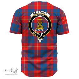 Scottish Galloway Red Clan Tartan Baseball Jersey - Crest Classic Scottish Plaid Tartan Plaid