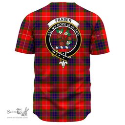 Scottish Fraser Modern Clan Tartan Baseball Jersey - Crest Classic Scottish Plaid Tartan Plaid