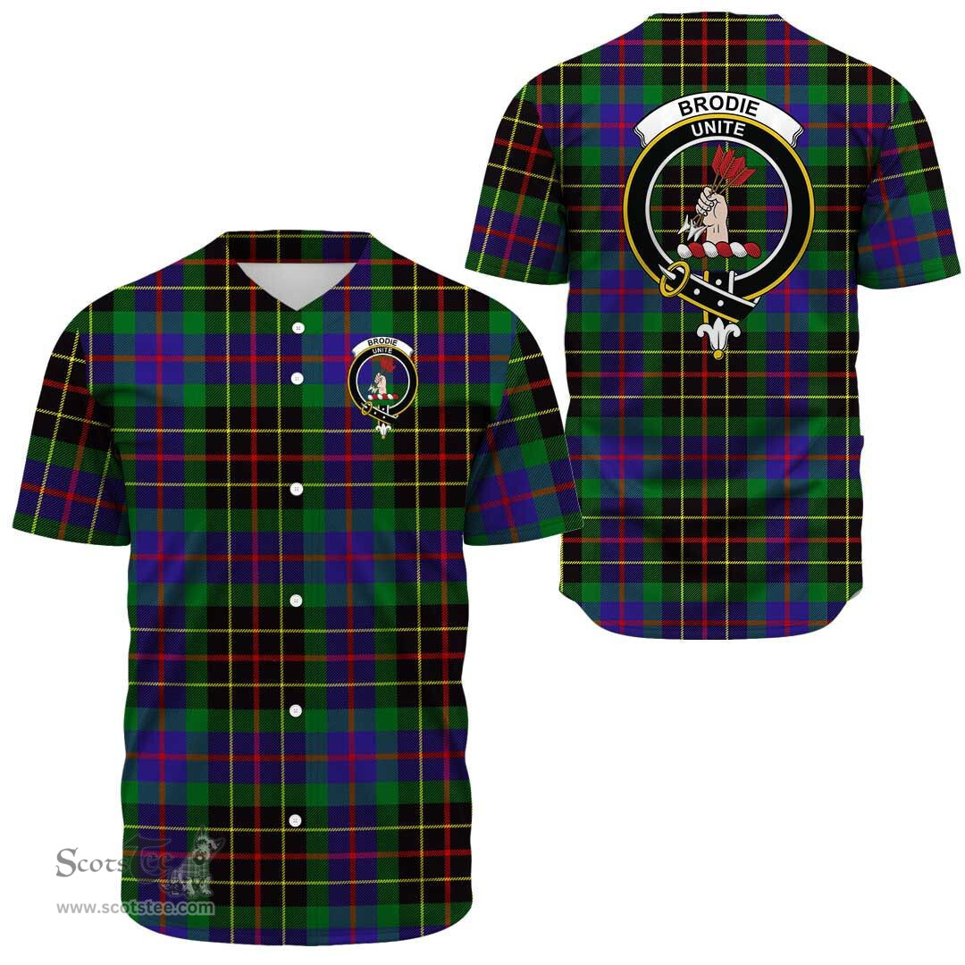 Scottish Brodie Hunting Modern Clan Tartan Baseball Jersey - Crest Classic Scottish Plaid Tartan Plaid