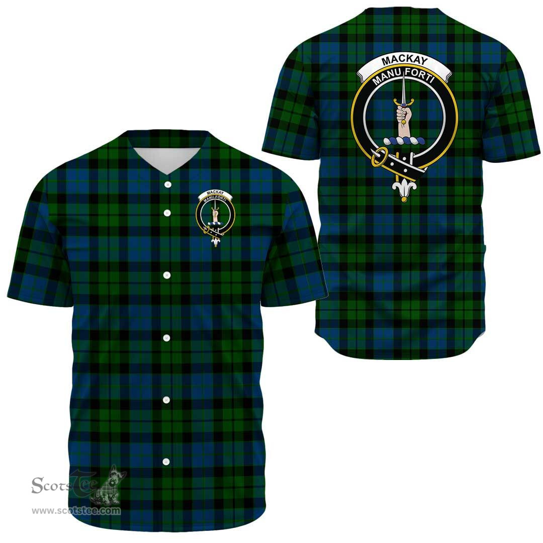 Scottish MacKay Modern Clan Tartan Baseball Jersey - Crest Classic Scottish Plaid Tartan Plaid