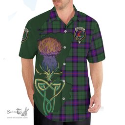 Scottish Armstrong Modern Clan Tartan Crest with Thistle and Scotland Map Tartan Plaid Shirt Scottish Plaid Tartan Plaid - ScotsTee - scotstee.com
