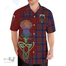 Scottish Clark Red Clan Tartan Crest with Thistle and Scotland Map Tartan Plaid Shirt Scottish Plaid Tartan Plaid - ScotsTee - scotstee.com
