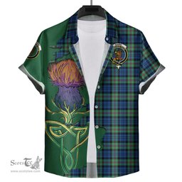 Scottish Baird Ancient Clan Tartan Crest with Thistle and Scotland Map Tartan Plaid Shirt Scottish Plaid Tartan Plaid - ScotsTee - scotstee.com