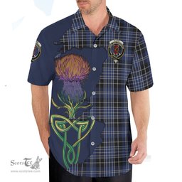 Scottish Clark Clan Tartan Crest with Thistle and Scotland Map Tartan Plaid Shirt Scottish Plaid Tartan Plaid - ScotsTee - scotstee.com