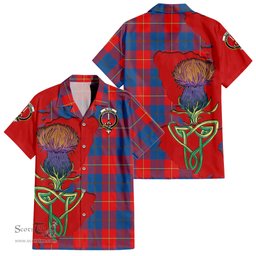 Scottish Blane Clan Tartan Crest with Thistle and Scotland Map Tartan Plaid Shirt Scottish Plaid Tartan Plaid - ScotsTee - scotstee.com