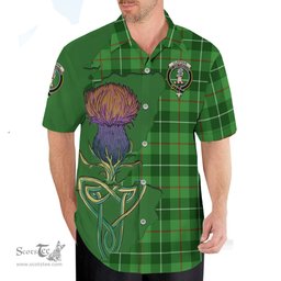 Scottish Clephan Clan Tartan Crest with Thistle and Scotland Map Tartan Plaid Shirt Scottish Plaid Tartan Plaid - ScotsTee - scotstee.com