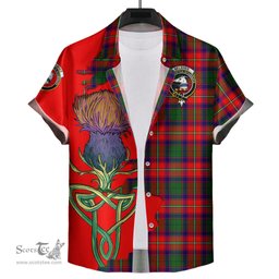 Scottish Belshes Clan Tartan Crest with Thistle and Scotland Map Tartan Plaid Shirt Scottish Plaid Tartan Plaid - ScotsTee - scotstee.com
