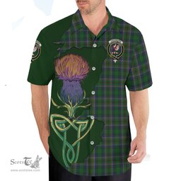 Scottish Cockburn Clan Tartan Crest with Thistle and Scotland Map Tartan Plaid Shirt Scottish Plaid Tartan Plaid - ScotsTee - scotstee.com