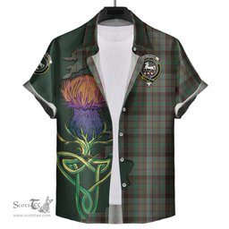 Scottish Cochrane Hunting Clan Tartan Crest with Thistle and Scotland Map Tartan Plaid Shirt Scottish Plaid Tartan Plaid - ScotsTee - scotstee.com