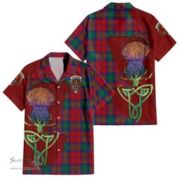 Scottish Auchinleck Clan Tartan Crest with Thistle and Scotland Map Tartan Plaid Shirt Scottish Plaid Tartan Plaid - ScotsTee - scotstee.com