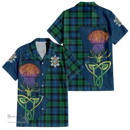 Scottish Black Watch Ancient Clan Tartan Crest with Thistle and Scotland Map Tartan Plaid Shirt Scottish Plaid Tartan Plaid - ScotsTee - scotstee.com