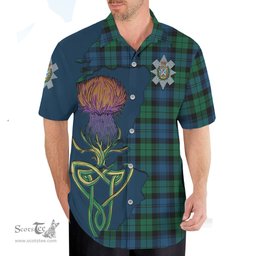Scottish Black Watch Ancient Clan Tartan Crest with Thistle and Scotland Map Tartan Plaid Shirt Scottish Plaid Tartan Plaid - ScotsTee - scotstee.com