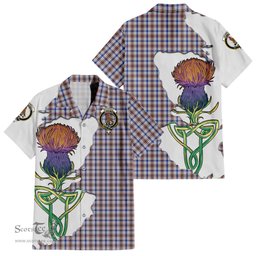 Scottish Boswell Clan Tartan Crest with Thistle and Scotland Map Tartan Plaid Shirt Scottish Plaid Tartan Plaid - ScotsTee - scotstee.com