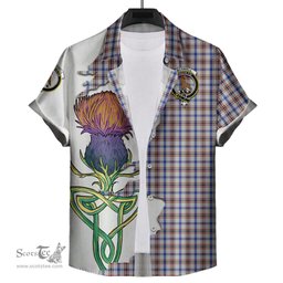 Scottish Boswell Clan Tartan Crest with Thistle and Scotland Map Tartan Plaid Shirt Scottish Plaid Tartan Plaid - ScotsTee - scotstee.com