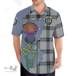 Scottish Bell Clan Tartan Crest with Thistle and Scotland Map Tartan Plaid Shirt Scottish Plaid Tartan Plaid - ScotsTee - scotstee.com
