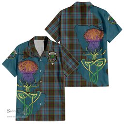 Scottish Anderson Clan Tartan Crest with Thistle and Scotland Map Tartan Plaid Shirt Scottish Plaid Tartan Plaid - ScotsTee - scotstee.com