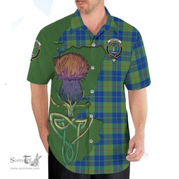 Scottish Barclay Hunting Ancient Clan Tartan Crest with Thistle and Scotland Map Tartan Plaid Shirt Scottish Plaid Tartan Plaid - ScotsTee - scotstee.com