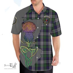 Scottish Colquhoun Dress Clan Tartan Crest with Thistle and Scotland Map Tartan Plaid Shirt Scottish Plaid Tartan Plaid - ScotsTee - scotstee.com