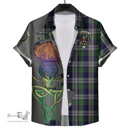 Scottish Colquhoun Dress Clan Tartan Crest with Thistle and Scotland Map Tartan Plaid Shirt Scottish Plaid Tartan Plaid - ScotsTee - scotstee.com